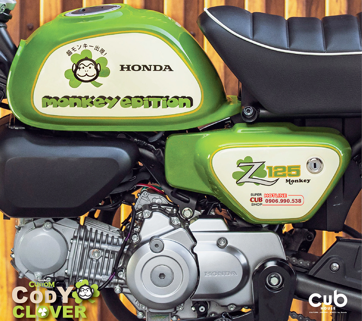 thùng xăng Honda Monkey 125 Cody Clover edition